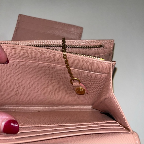 Orchid Pink PRADA Large Wallet & Detachable card holder on chain - Picture 9 of 16
